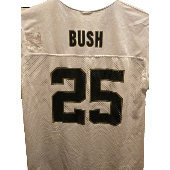 Reebok Reggie Bush New Orleans Saints #25 White Jersey Men’s L W/ smudge on back - Picture 1 of 6